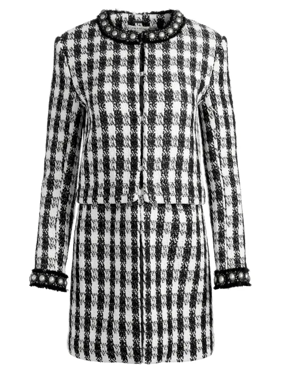 Women Alice and Olivia Deon Two-Fer Tweed Jacket + Mace Tweed Mini Skort