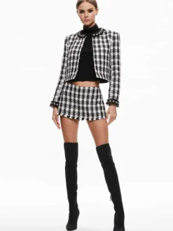 Women Alice and Olivia Deon Two-Fer Tweed Jacket + Mace Tweed Mini Skort