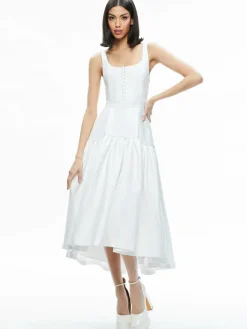 Women Alice and Olivia Diana Sleeveless Structured Midi Dress