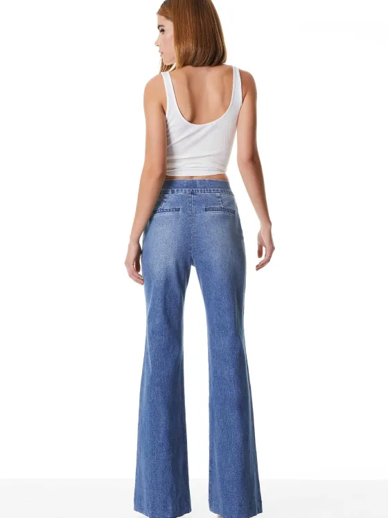 Women Alice and Olivia Dylan High Waisted Wide Leg Jean