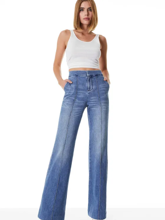 Women Alice and Olivia Dylan High Waisted Wide Leg Jean