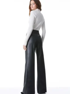 Women Alice and Olivia Dylan Vegan Leather Wide Leg Pant