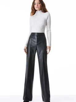 Women Alice and Olivia Dylan Vegan Leather Wide Leg Pant