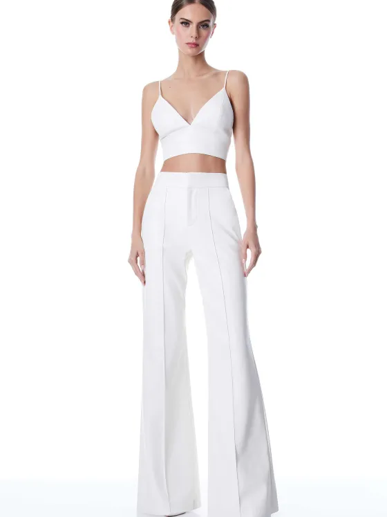 Women Alice and Olivia Dylan Vegan Leather Wide Leg Pant