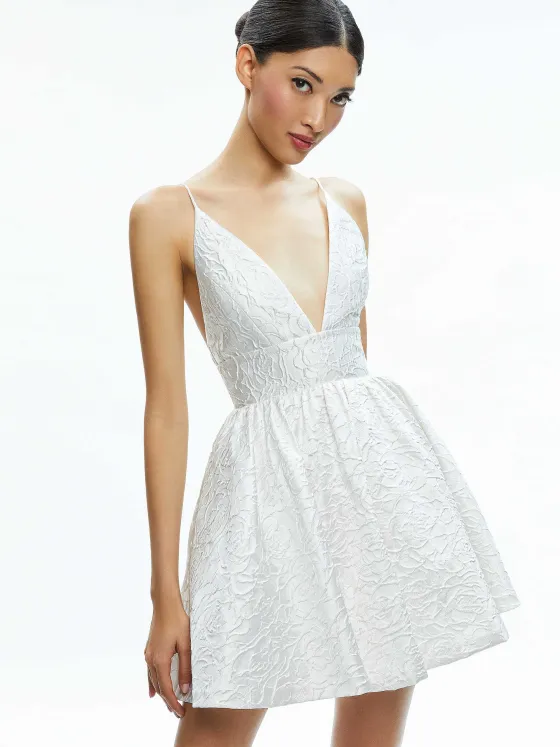 Women Alice and Olivia Ellamae Deep V-Neck Dress