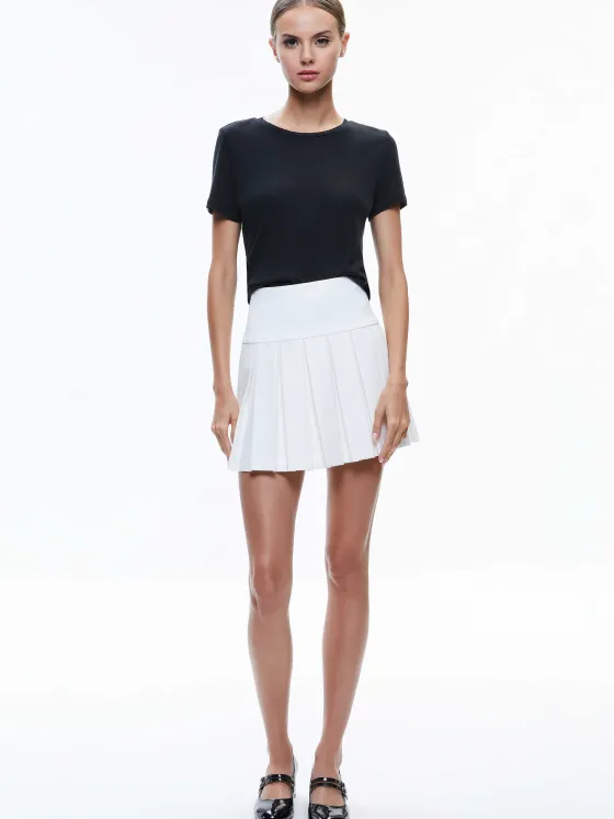 Women Alice and Olivia Emilie Box Pleat Mini Skirt