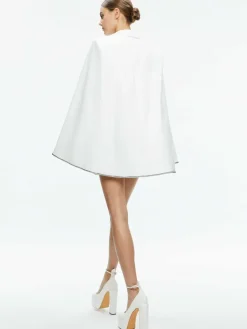 Women Alice and Olivia Esther Embellished Cape Blazer Dress