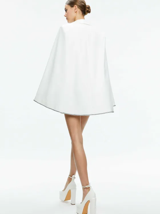 Women Alice and Olivia Esther Embellished Cape Blazer Dress