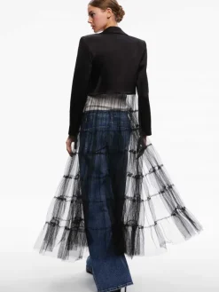 Women Alice and Olivia Everly Tulle Blazer