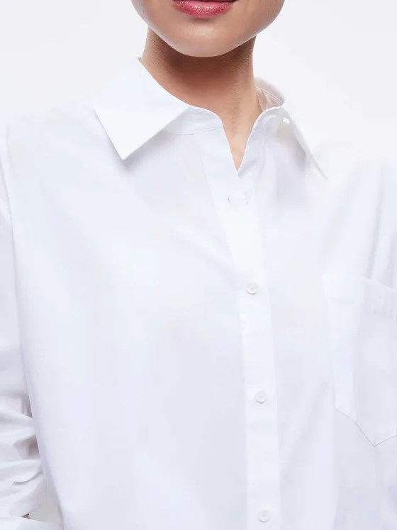 Women Alice and Olivia Finely Cropped Oversized Button Down Shirt