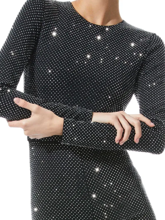 Women Alice and Olivia Freddie Crewneck Embellished Catsuit