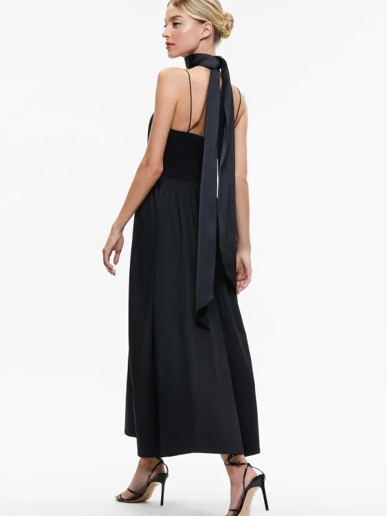 Women Alice and Olivia Glynis Spaghetti Strap Scarf Midi Dress