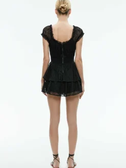 Women Alice and Olivia Gracie Ruffle Romper