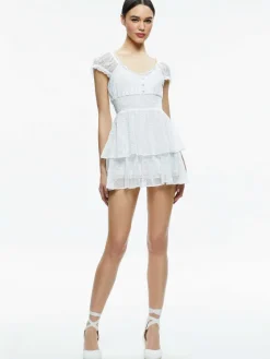 Women Alice and Olivia Gracie Ruffle Romper