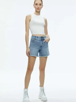 Women Alice and Olivia Han High Rise Wide Waistband Short