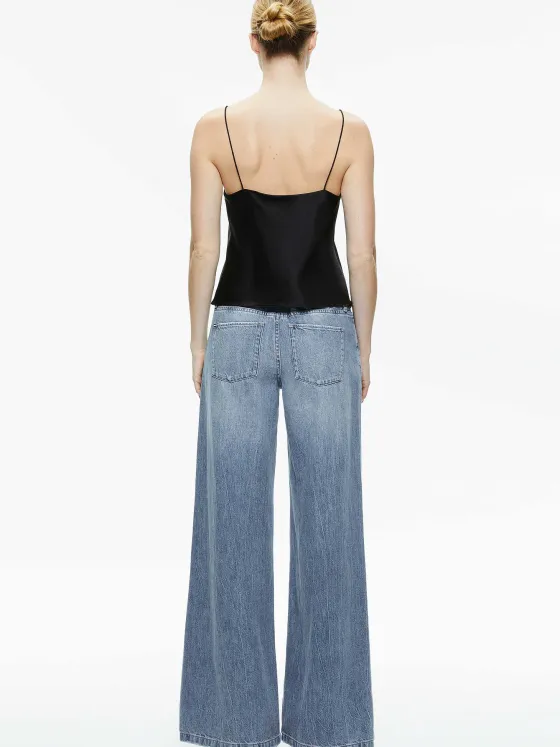 Women Alice and Olivia Harmon Drapey Slip Tank