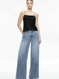 Women Alice and Olivia Harmon Drapey Slip Tank