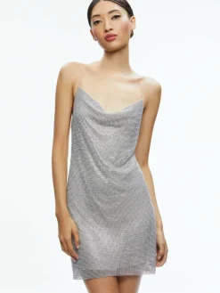 Women Alice and Olivia Harmony Crystal Mini Dress