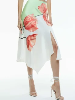 Women Alice and Olivia Harmony Drapey Slit Asymmetric Skirt
