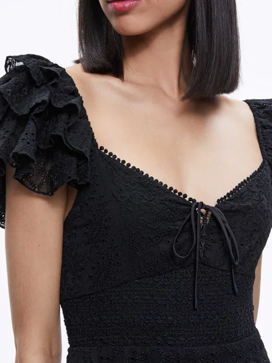 Women Alice and Olivia Hartford Smocked Bustier Romper