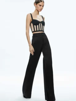Women Alice and Olivia Helene Striped Bustier Top