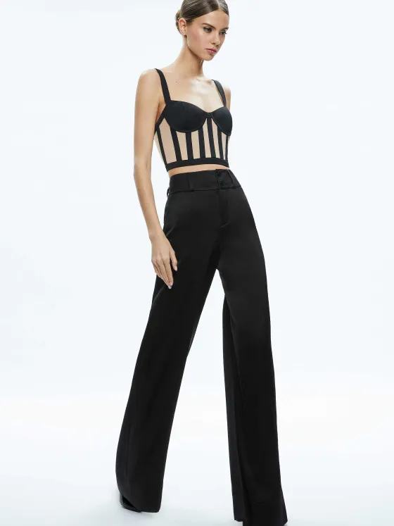 Women Alice and Olivia Helene Striped Bustier Top