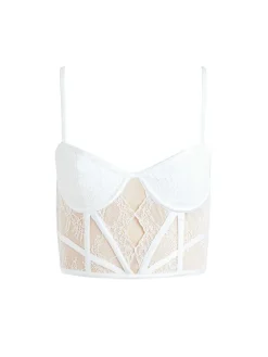 Women Alice and Olivia Izzy Lace Bustier Top