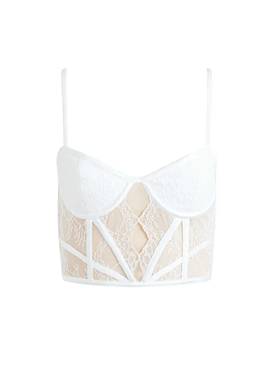 Women Alice and Olivia Izzy Lace Bustier Top