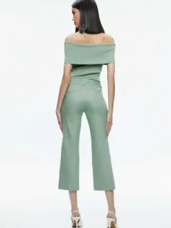 Women Alice and Olivia Janis Low Rise Cropped Flare Pant