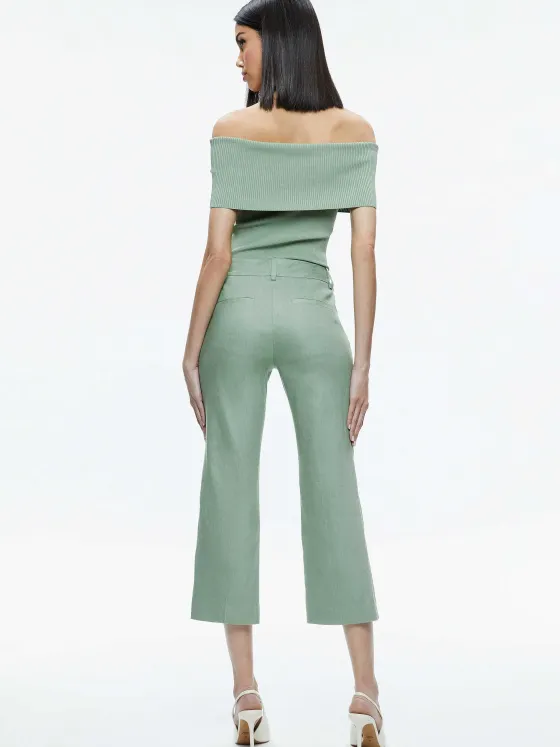 Women Alice and Olivia Janis Low Rise Cropped Flare Pant