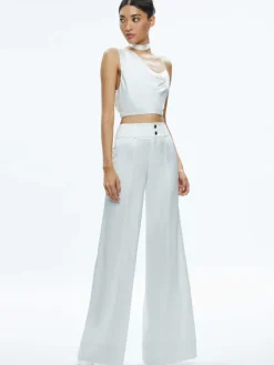 Women Alice and Olivia Jena Asymmetric Draped Scarf Top