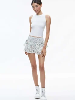 Women Alice and Olivia Joey Tiered Ruffled Skirt