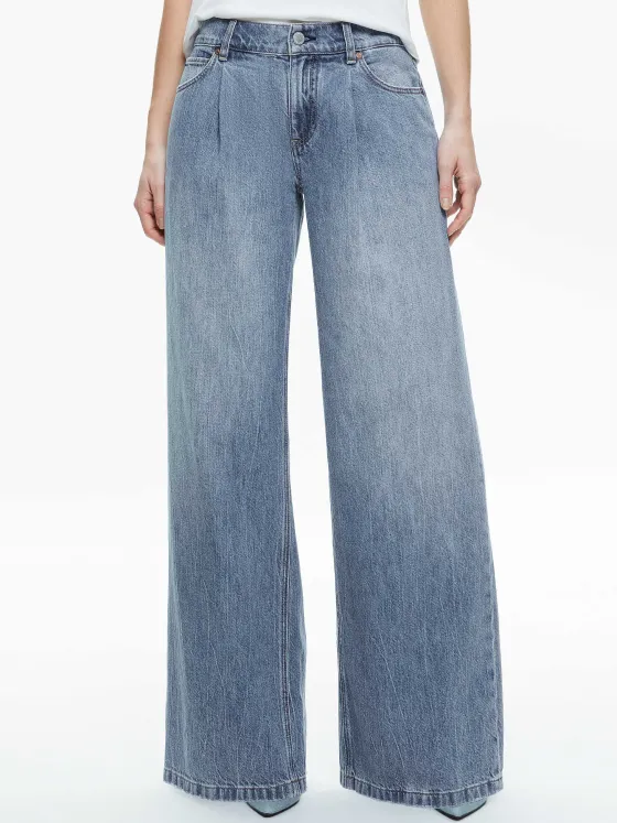 Women Alice and Olivia Jojo Low Rise Full Length 5 Pocket Jean