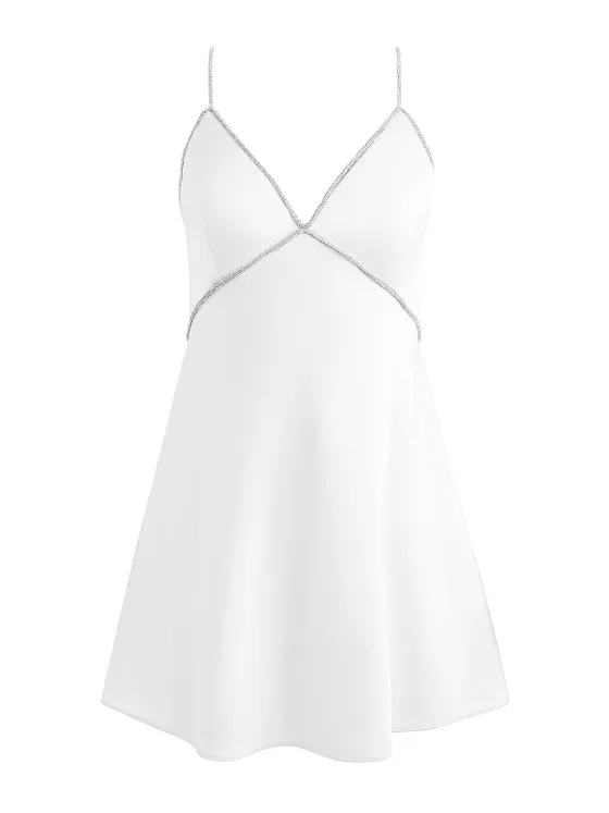 Women Alice and Olivia Julienne Embellished V-Neck Mini Dress
