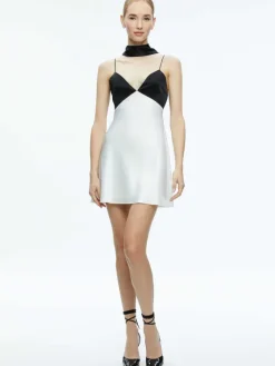 Women Alice and Olivia Julienne V-Neck Mini Dress