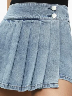 Women Alice and Olivia Justine Rolled Cuff Blazer + Noah Denim Pleated Skort
