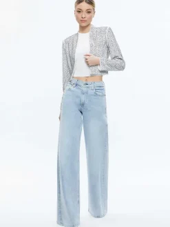 Women Alice and Olivia Kalia Embellished Open Front Jacket
