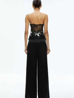 Women Alice and Olivia Katja Cutaway Lace Slip Top