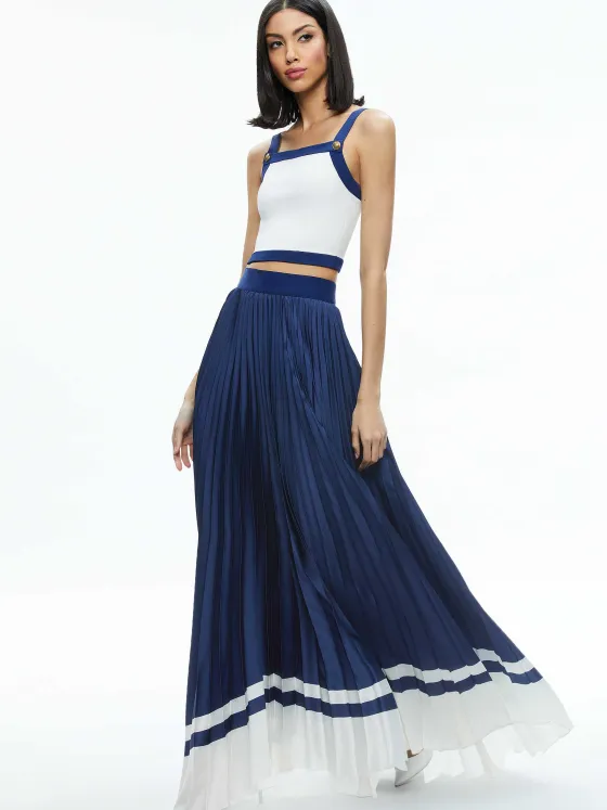 Women Alice and Olivia Katz Maxi Pleated Skirt