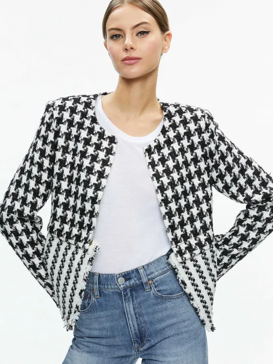Women Alice and Olivia Kidman Two-Fer Tweed Jacket