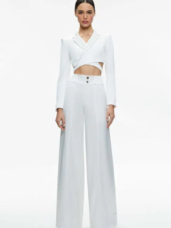 Women Alice and Olivia Leone Cropped Wrap Blazer