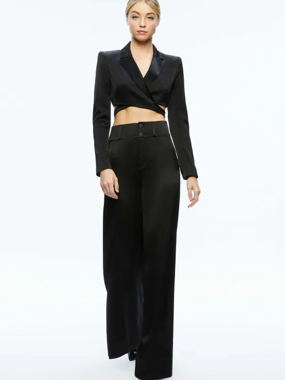 Women Alice and Olivia Leone Cropped Wrap Blazer