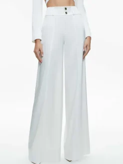 Women Alice and Olivia Leone Cropped Wrap Blazer + Mame High Rise Wide Leg Pant