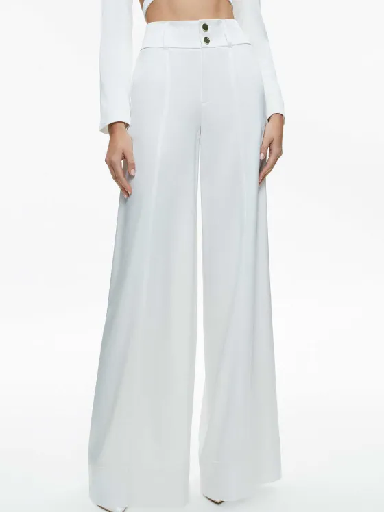 Women Alice and Olivia Leone Cropped Wrap Blazer + Mame High Rise Wide Leg Pant