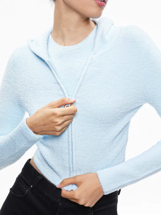 Women Alice and Olivia Lidell Cropped Zip Up Hoodie + Amity Sleeveless Cropped Tank