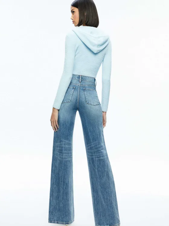 Women Alice and Olivia Lidell Cropped Zip Up Hoodie + Amity Sleeveless Cropped Tank