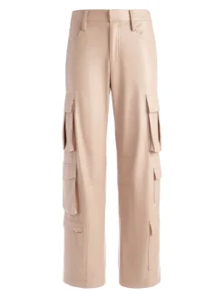 Women Alice and Olivia Luis Vegan Leather Cargo Pant