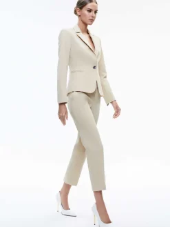 Women Alice and Olivia Macey Chino Fitted Notch Collar Blazer