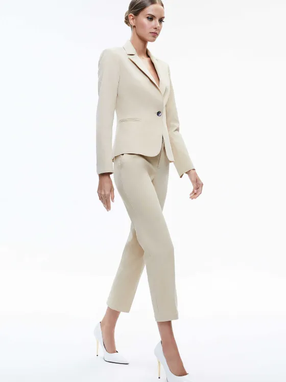 Women Alice and Olivia Macey Chino Fitted Notch Collar Blazer