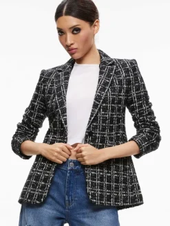 Women Alice and Olivia Macey Fitted Notch Collar Blazer